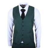 IM52 - Traje de hombre de 3 piezas a cuadros verdes de corte entallado