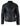 Chaqueta de motociclista corta de cuero auténtico para hombre, corte ajustado, con rayas en las mangas y cremallera.