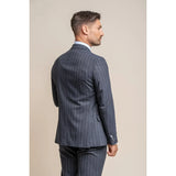 Invincible - Blazer de raya diplomática azul marino para hombre