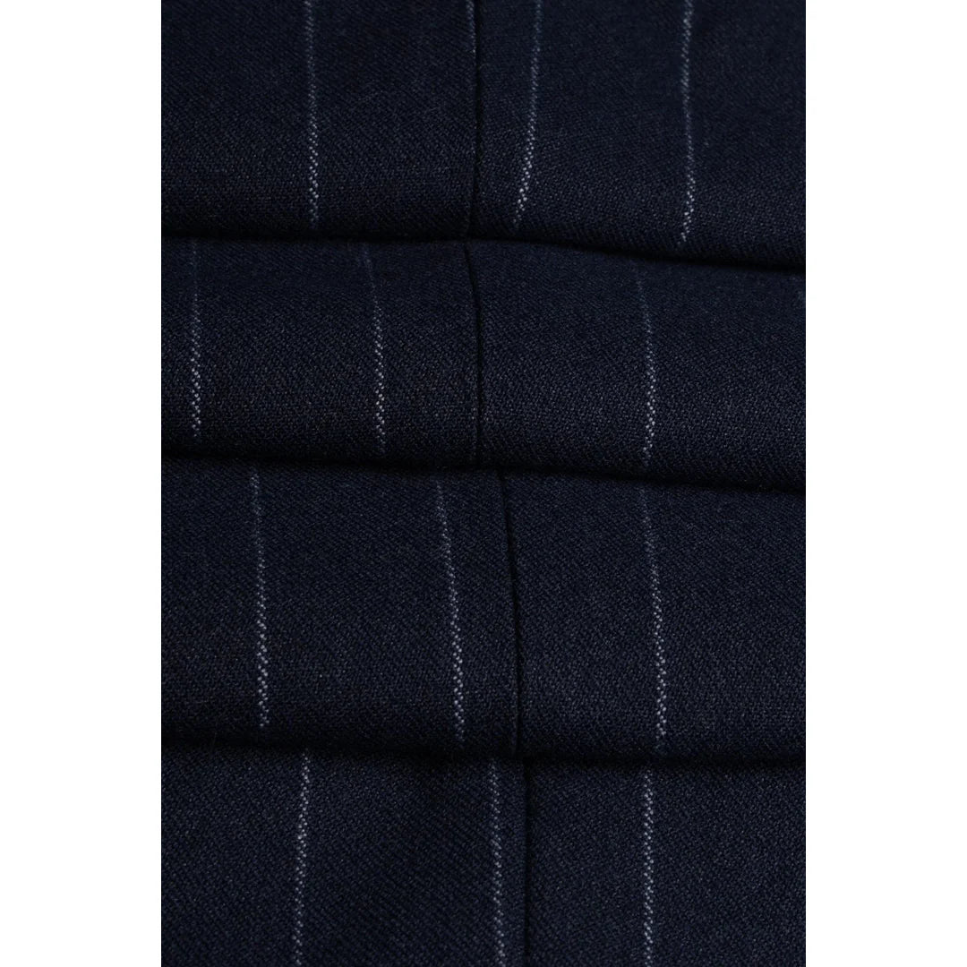 Invincible - Blazer de raya diplomática azul marino para hombre