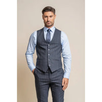 Invincible - Chaleco de raya diplomática azul marino para hombre