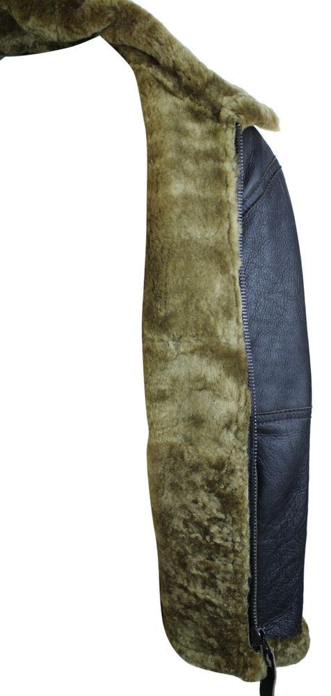 Chaqueta de piloto de piel de oveja original de la RAF para hombre, color marrón clásico, color jengibre.