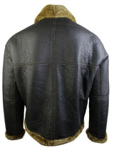Chaqueta de piloto de piel de oveja original de la RAF para hombre, color marrón clásico, color jengibre.