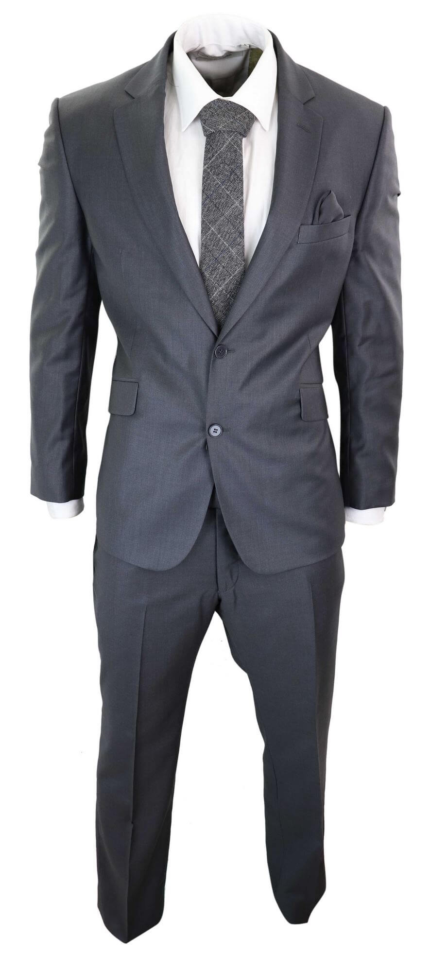 Traje formal de lana gris para hombre