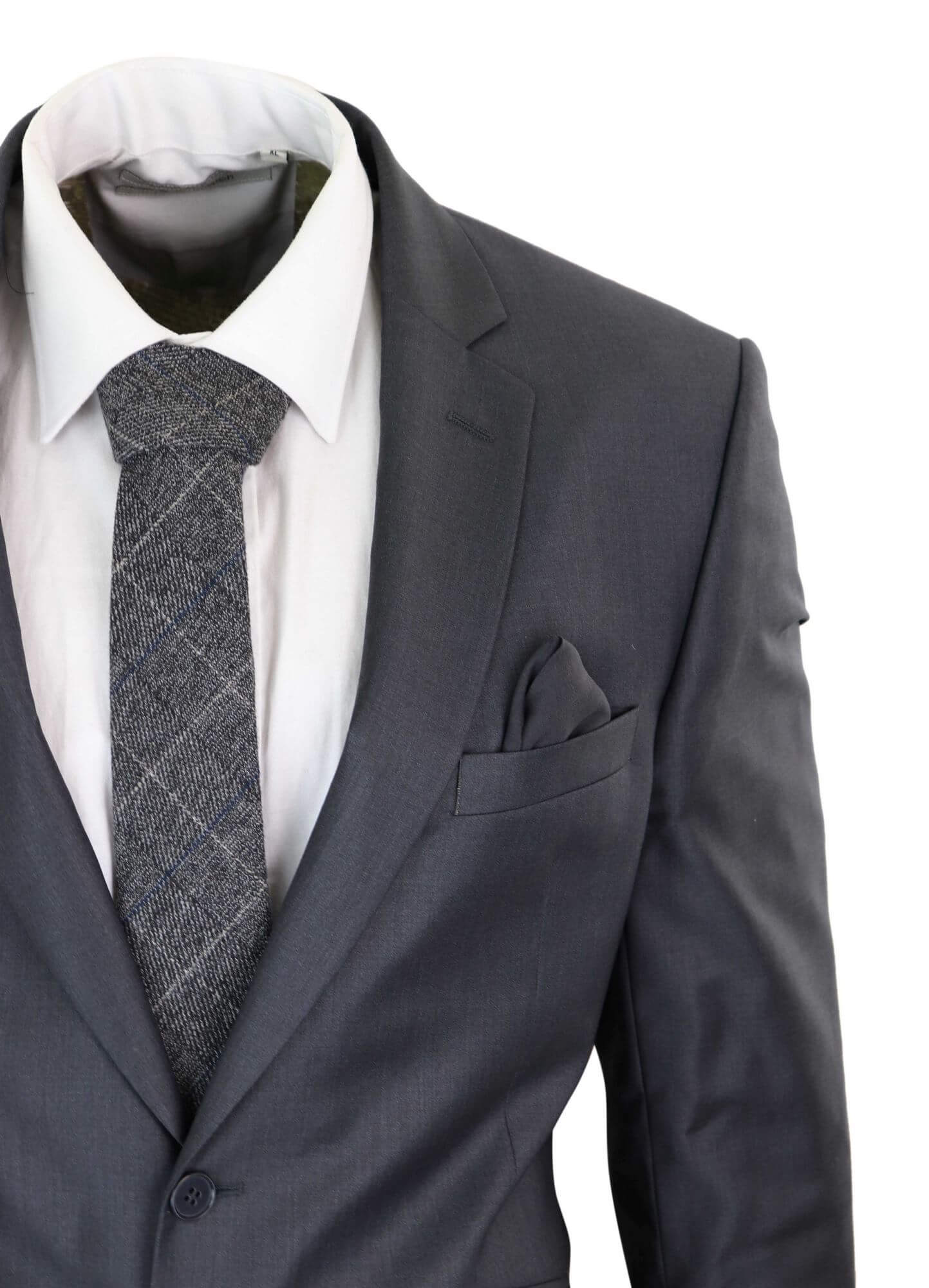 Traje formal de lana gris para hombre