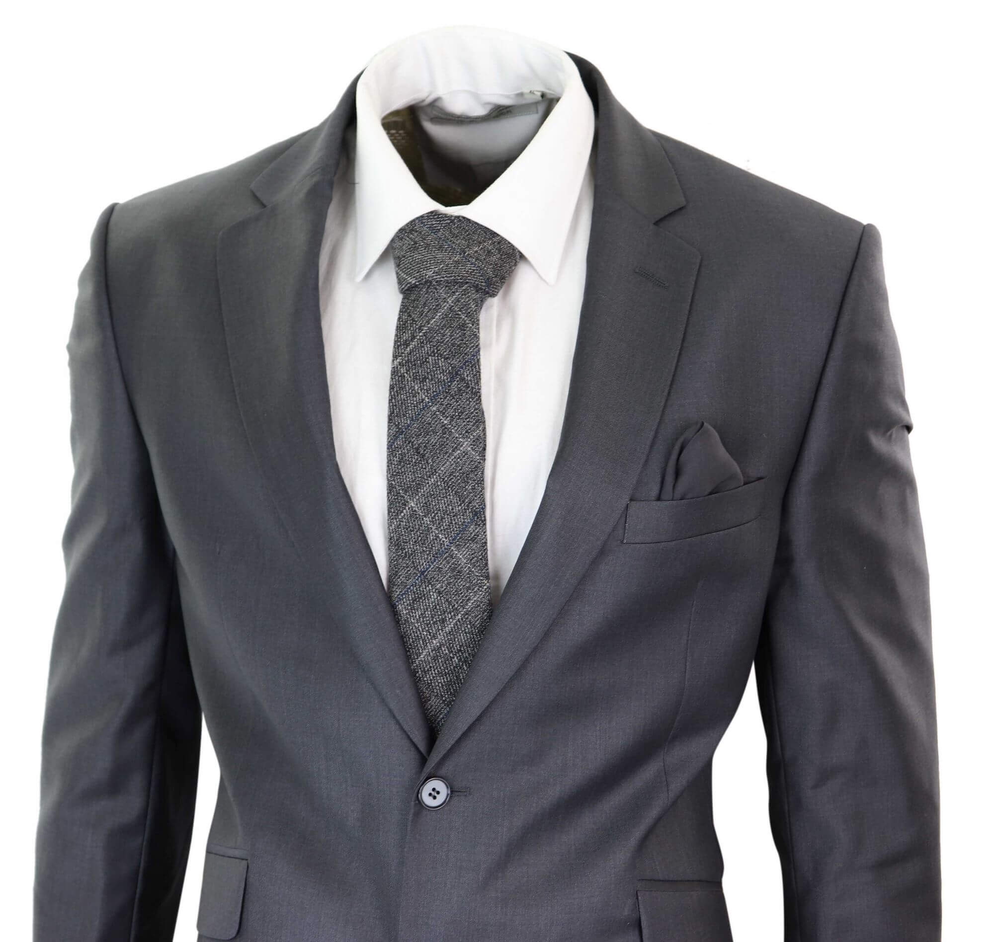 Traje formal de lana gris para hombre