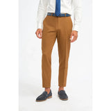 James - Pantalones formales de hombre color marrón camel