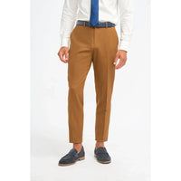 James - Pantalones formales de hombre color marrón camel