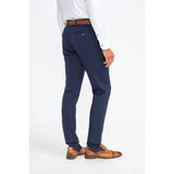 James - Pantalones formales de lana azul marino para hombre