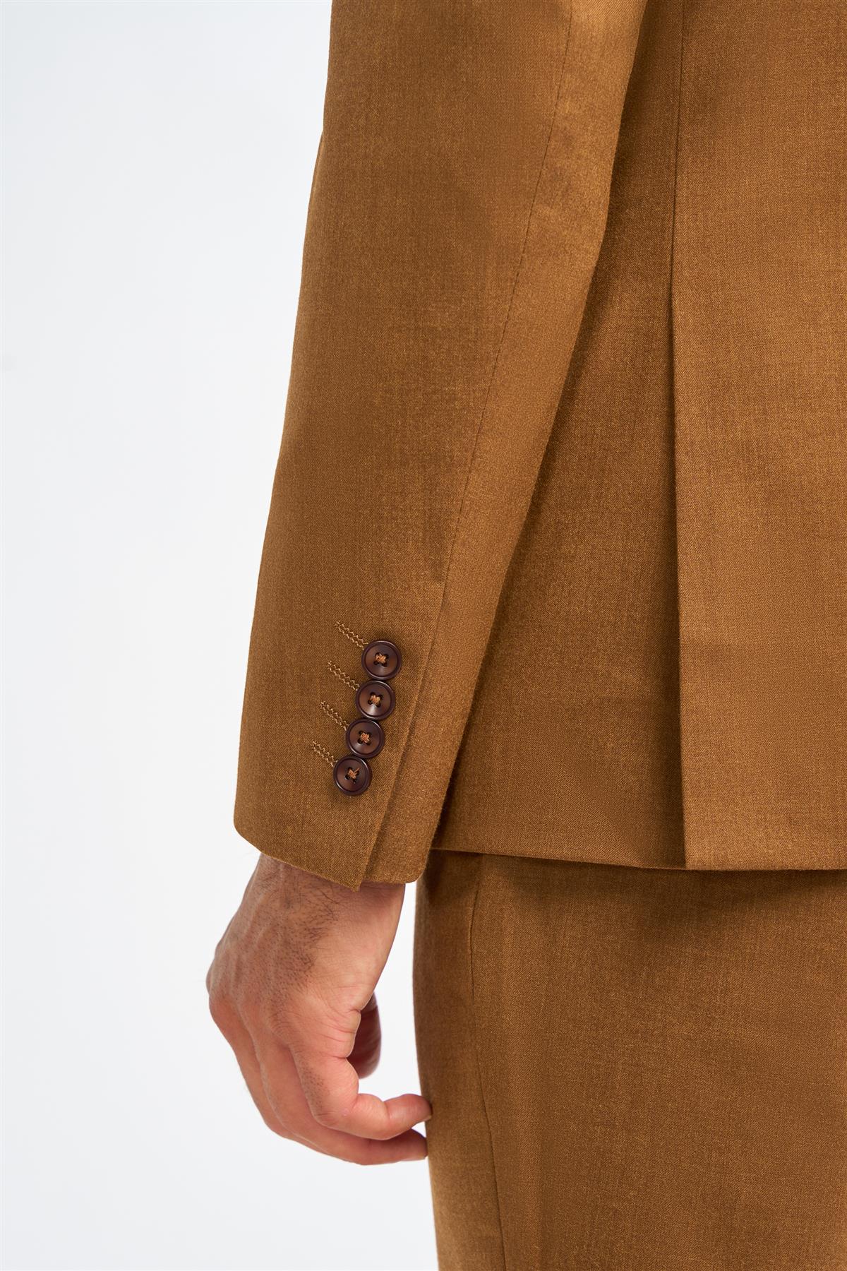 James - Blazer de lana marrón camel para hombre