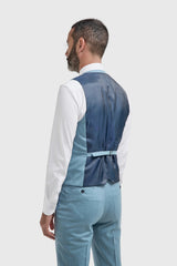James - Traje de tres piezas texturizado azul claro para hombre