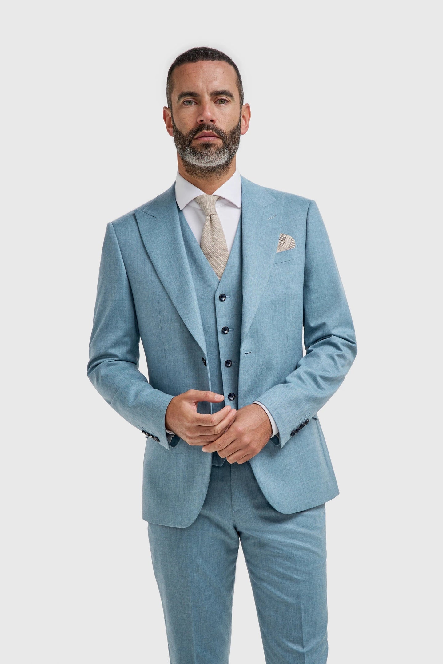 James - Blazer texturizado azul claro para hombre