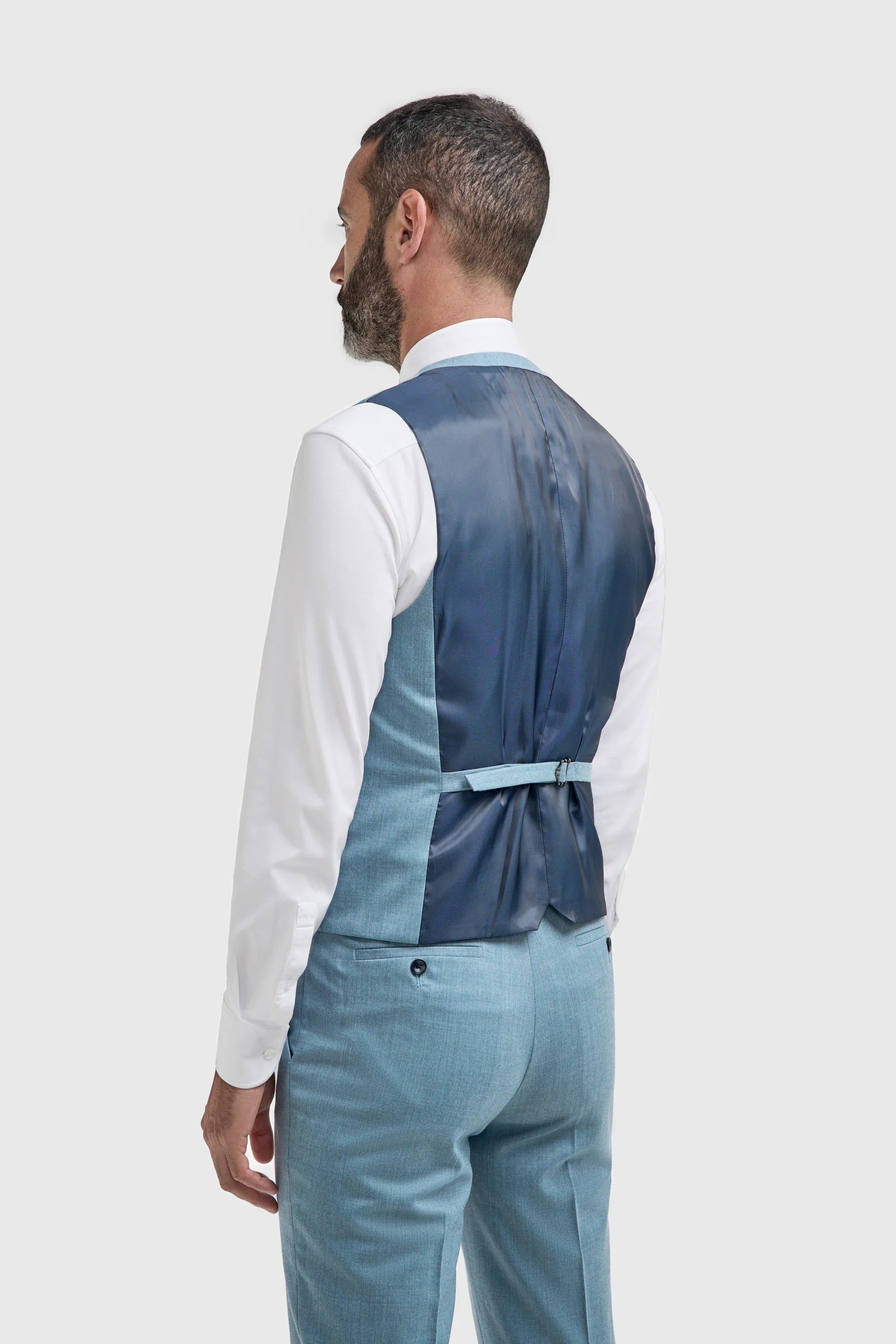 James - Chaleco texturizado azul claro para hombre