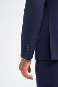 James - Blazer de lana azul marino de corte entallado para hombre