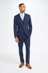 James - Blazer de lana azul marino de corte entallado para hombre