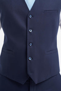 James - Chaleco de lana azul marino para hombre