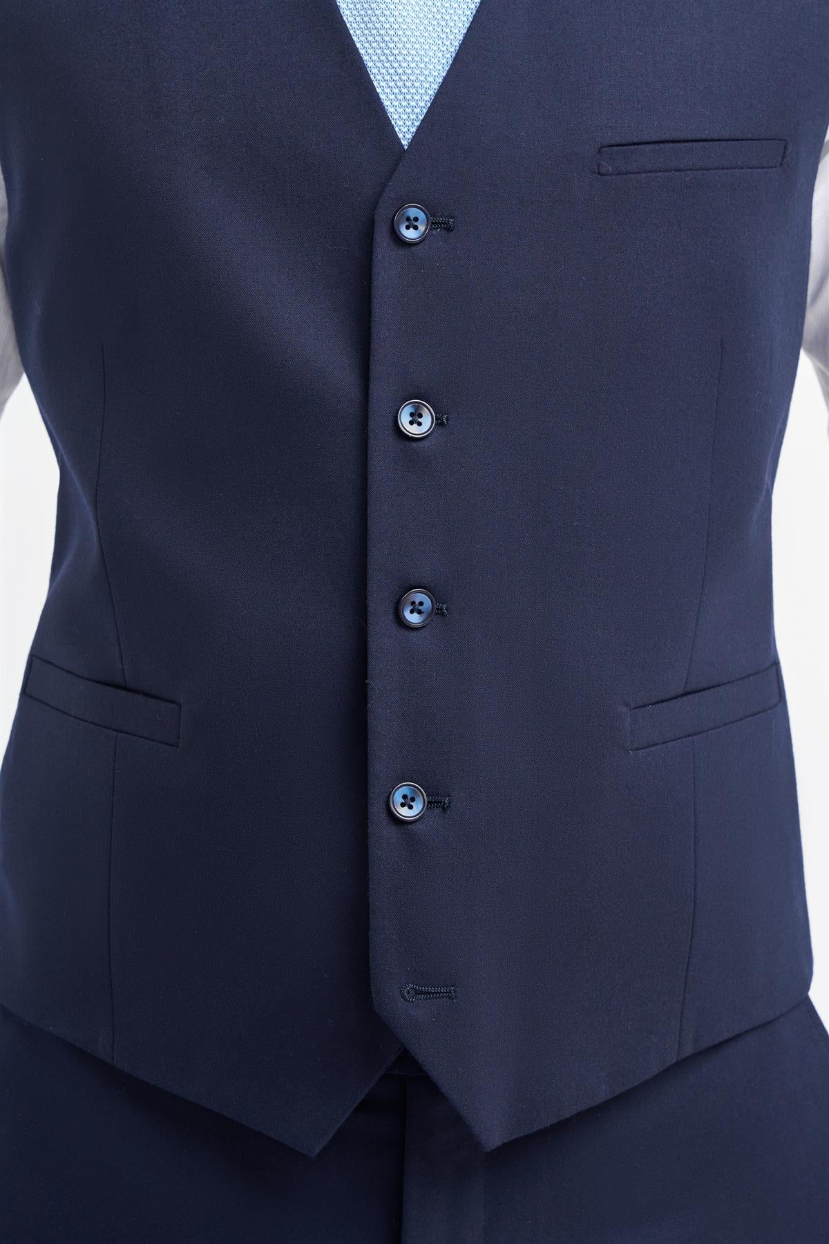 James - Chaleco de lana azul marino para hombre