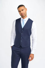 James - Chaleco de lana azul marino para hombre
