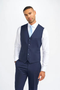 James - Chaleco de lana azul marino para hombre