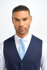 James - Chaleco de lana azul marino para hombre