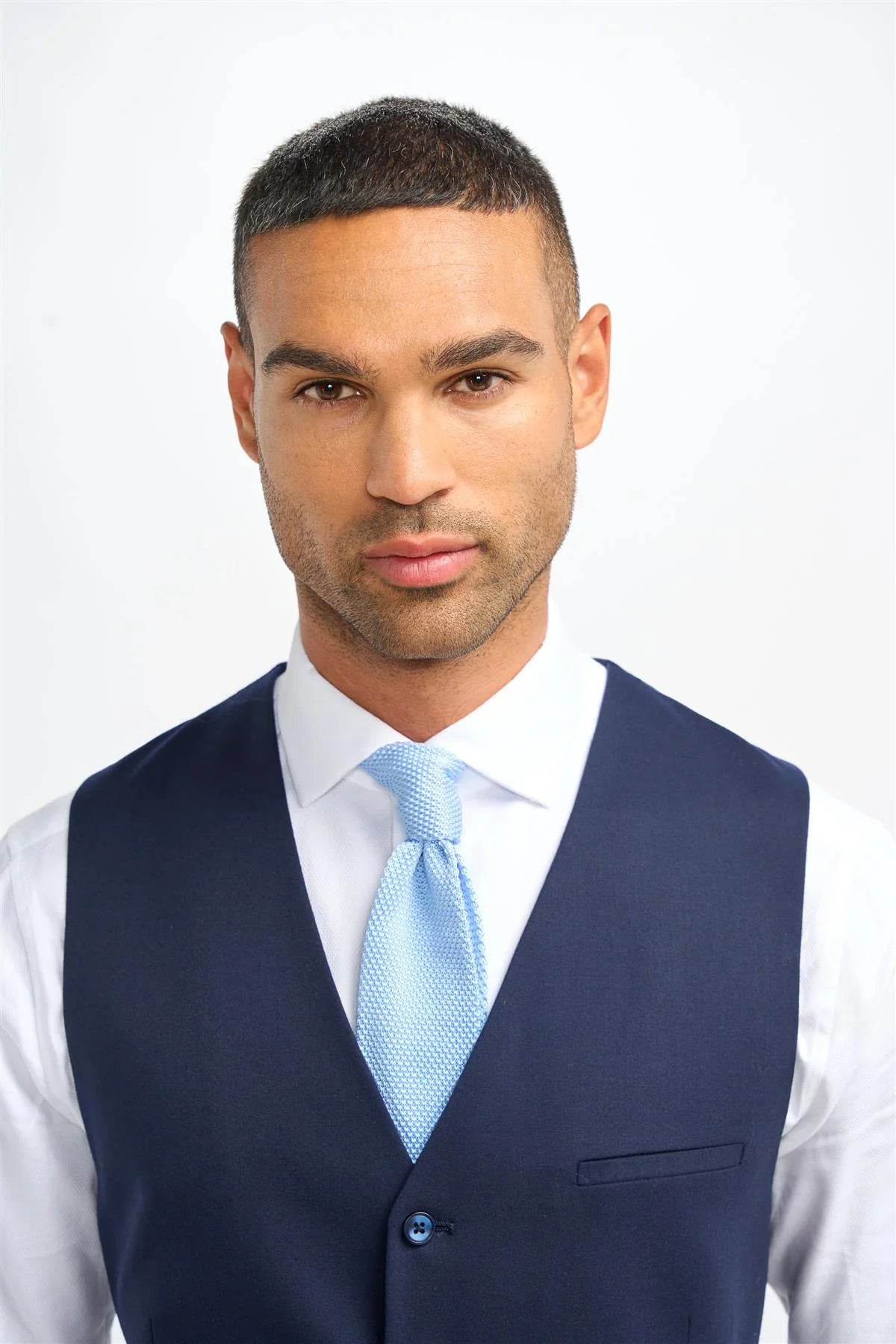 James - Chaleco de lana azul marino para hombre
