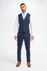 James - Chaleco de lana azul marino para hombre