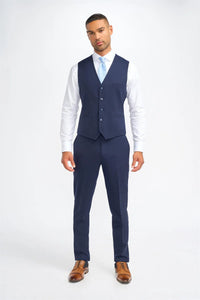 James - Chaleco de lana azul marino para hombre