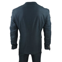 Traje de tres piezas para hombre Jasper, color verde oliva con estampado Príncipe de Gales y cuadros negros.