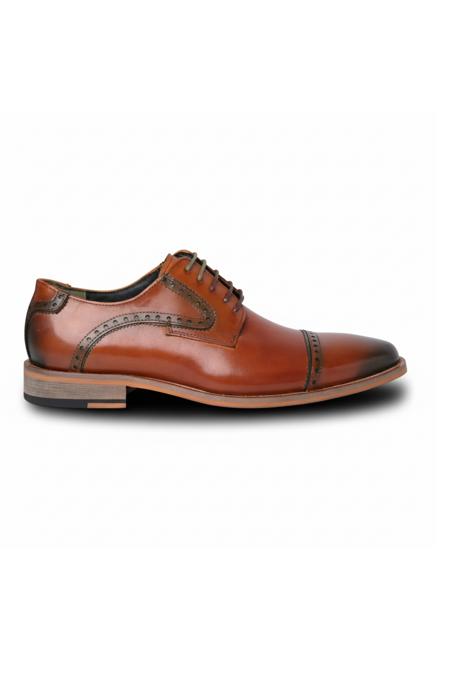 Jenson - Zapatos Oxford de hombre de cuero marrón con cordones