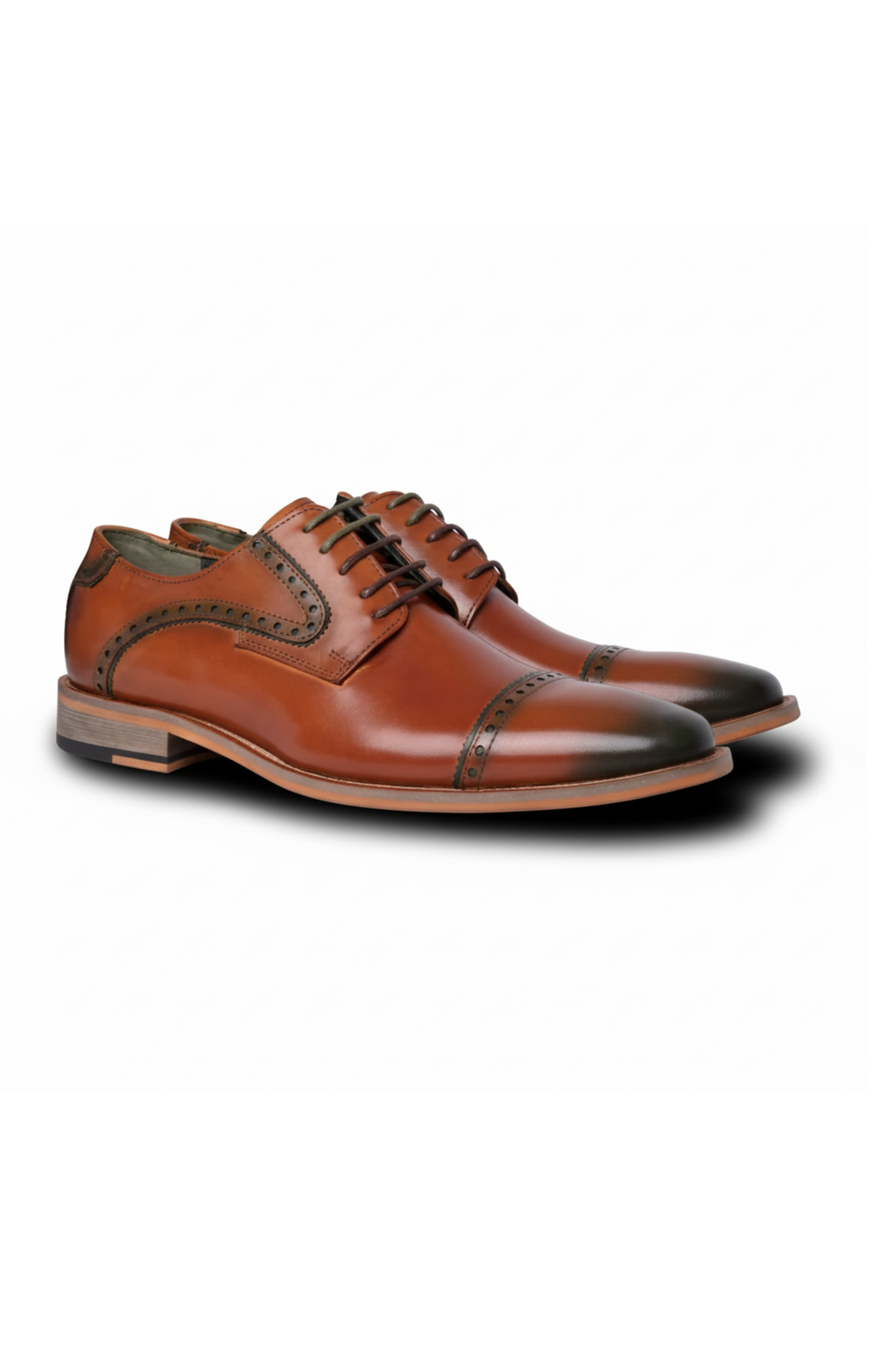 Jenson - Zapatos Oxford de hombre de cuero marrón con cordones