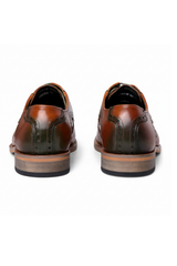 Jenson - Zapatos Oxford de hombre de cuero marrón con cordones