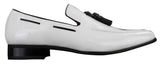 Zapatos mocasines de conducción para hombre, de charol brillante con borla, estilo casual elegante.