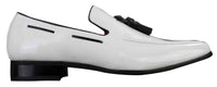 Zapatos mocasines de conducción para hombre, de charol brillante con borla, estilo casual elegante.