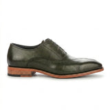 Jett - Zapatos Oxford de hombre en color verde oscuro con puntera de punto de cruz.