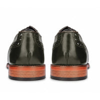 Jett - Zapatos Oxford de hombre en color verde oscuro con puntera de punto de cruz.