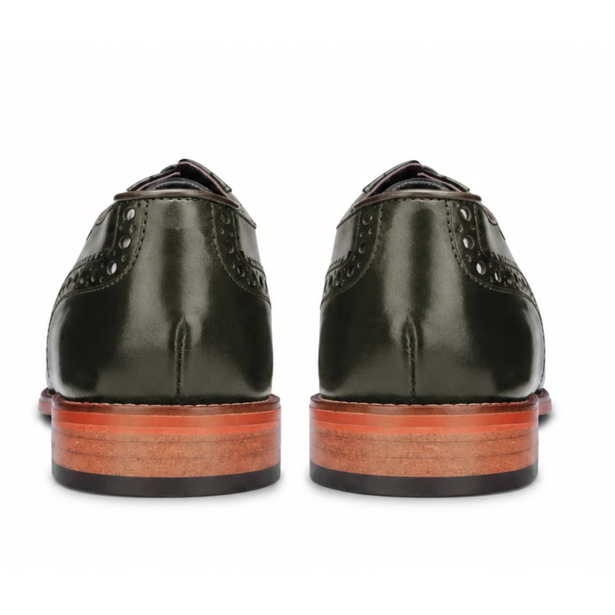 Jett - Zapatos Oxford de hombre en color verde oscuro con puntera de punto de cruz.