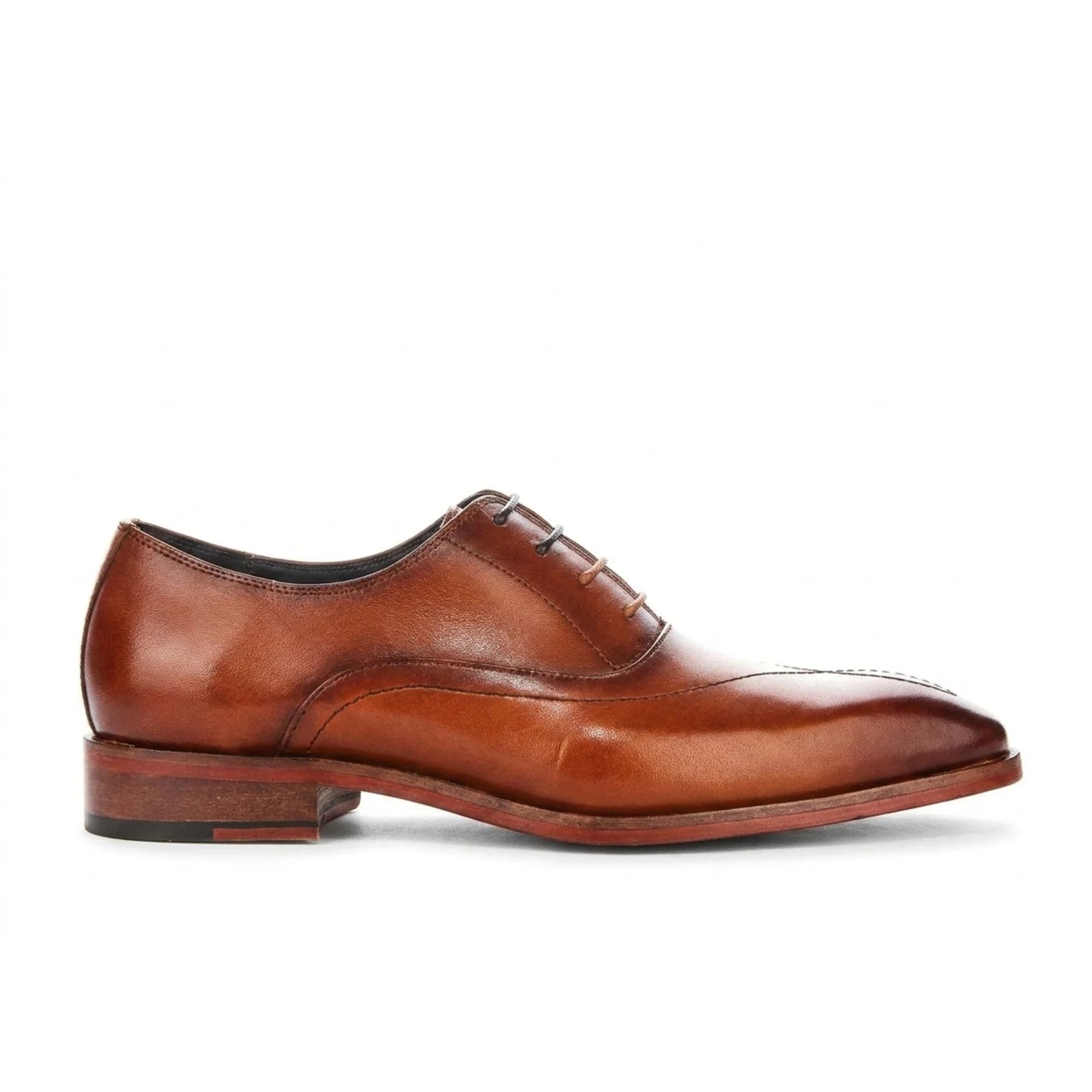 Jett - Zapatos Oxford para hombre color tostado con puntera de punto de cruz