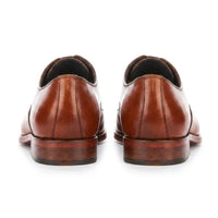 Jett - Zapatos Oxford para hombre color tostado con puntera de punto de cruz