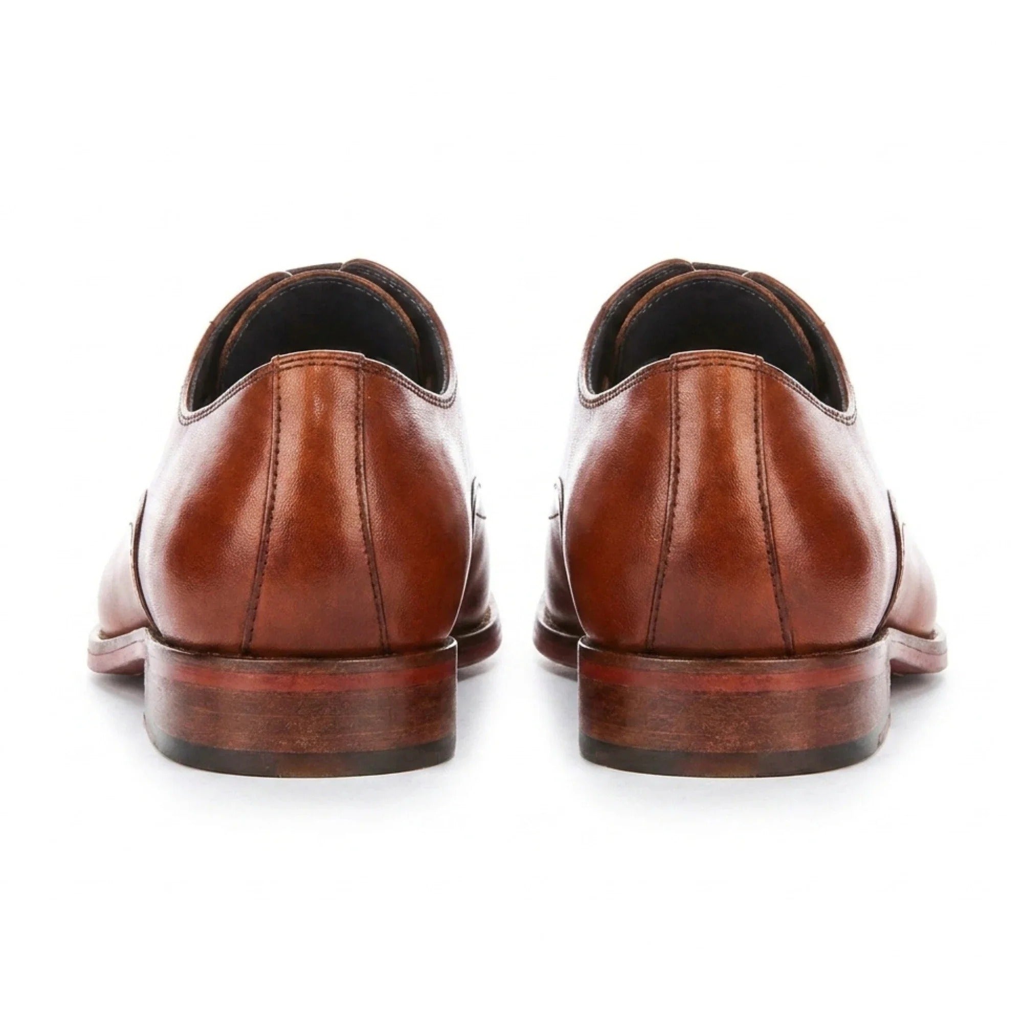 Jett - Zapatos Oxford para hombre color tostado con puntera de punto de cruz