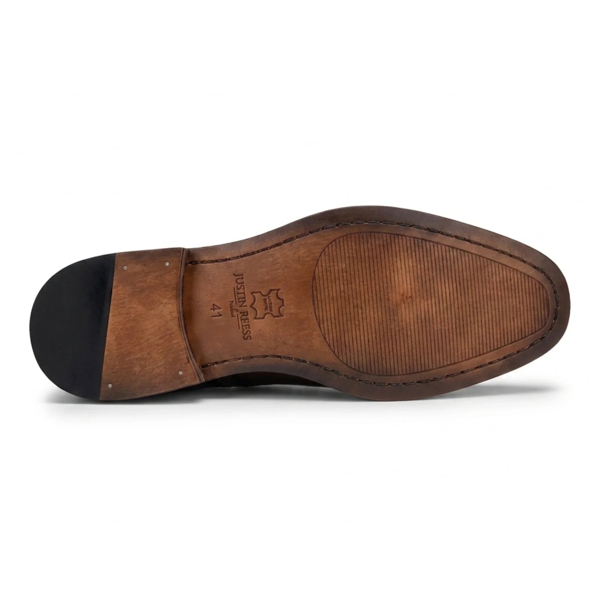 Jett - Zapatos Oxford para hombre color tostado con puntera de punto de cruz