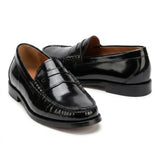 Joseph - Mocasines negros de hombre con acabado brillante