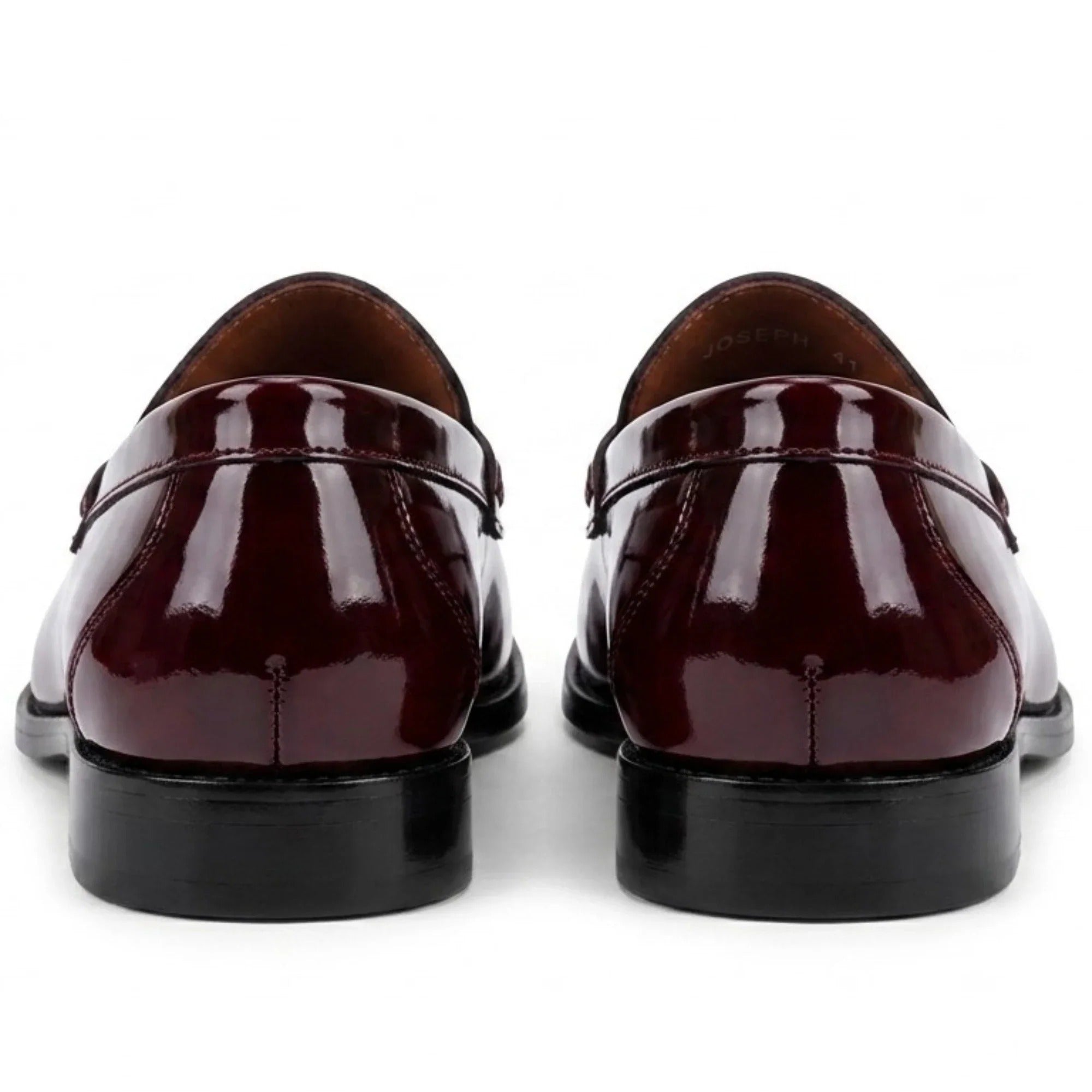 Joseph - Mocasines de charol burdeos para hombre