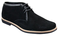 Botas Chelsea bajas de ante para hombre Elong K16, zapatos Chukka con cordones, interior de cuero negro.