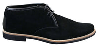 Botas Chelsea bajas de ante para hombre Elong K16, zapatos Chukka con cordones, interior de cuero negro.