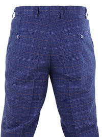 Pantalones de tweed azul a cuadros para hombre - Cavani Kaiser