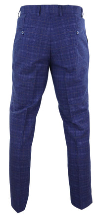 Pantalones de tweed azul a cuadros para hombre - Cavani Kaiser