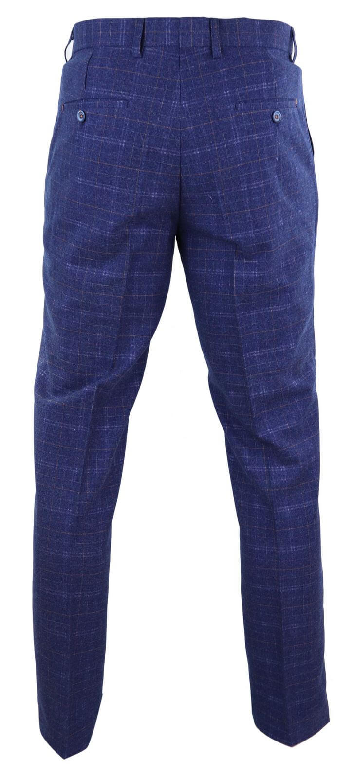 Pantalones de tweed azul a cuadros para hombre - Cavani Kaiser