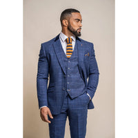 Kaiser - Blazer azul de tweed a cuadros para hombre