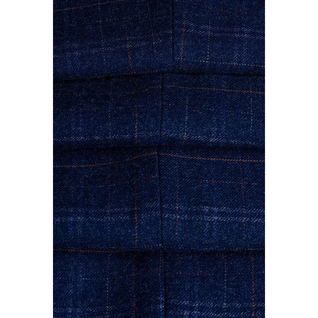 Kaiser - Blazer azul de tweed a cuadros para hombre