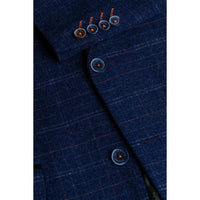 Kaiser - Blazer azul de tweed a cuadros para hombre